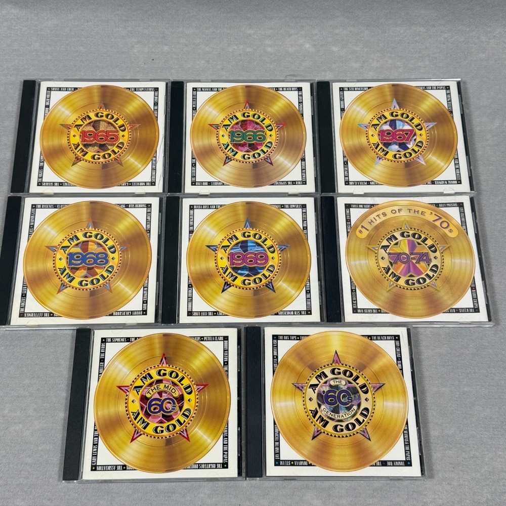 Time Life AM Gold Lot of 8 CDs 1965 1966 1967 1968 1969 60s 70s Oldies Tested